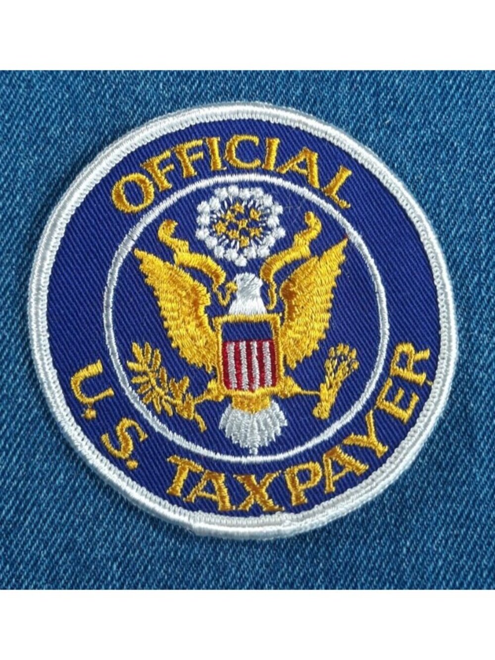 NOS 70s Vintage Official US United States Taxpayer 3" Patch Funny Humor America